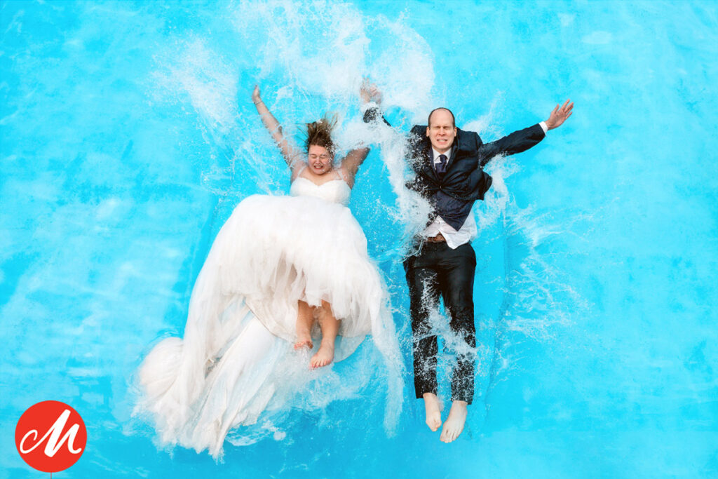 Brautpaarshooting fällt ins Wasser