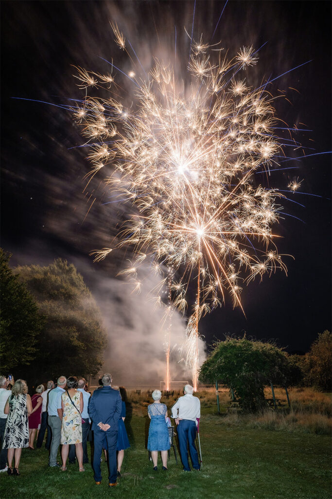 Feuerwerk im Mintrops Landhotel bei einer Hochzeitsfeier