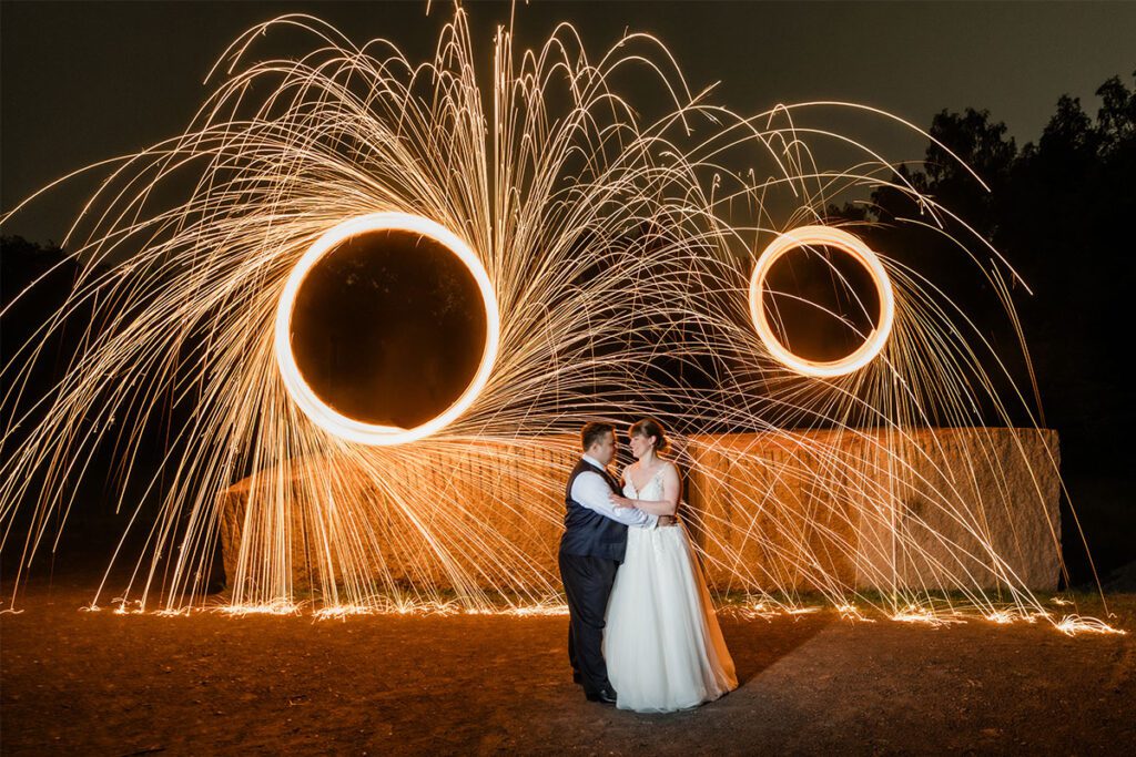 Stahlwollefotografie mit Hochzeitsppaar